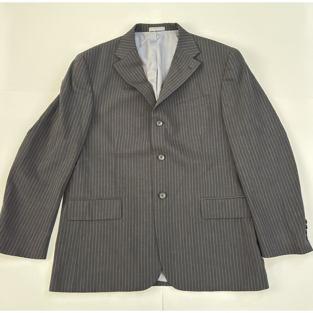 Oscar De La Renta Components Black & White Striped Suit Jacket IT 46